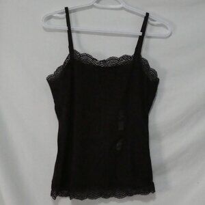 ANN TAYLOR Dark Purple Lace Trim Camisole Tank Top - Size Small